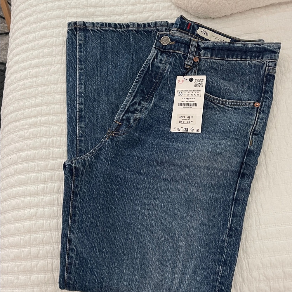 Zara Dark Blue Denim Pants